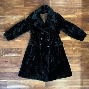 Luxurious Black Faux Fur Coat